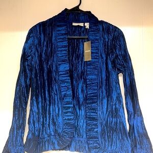 Chico NWT Royal Ruffle Rea Jacket Logan Sapphire